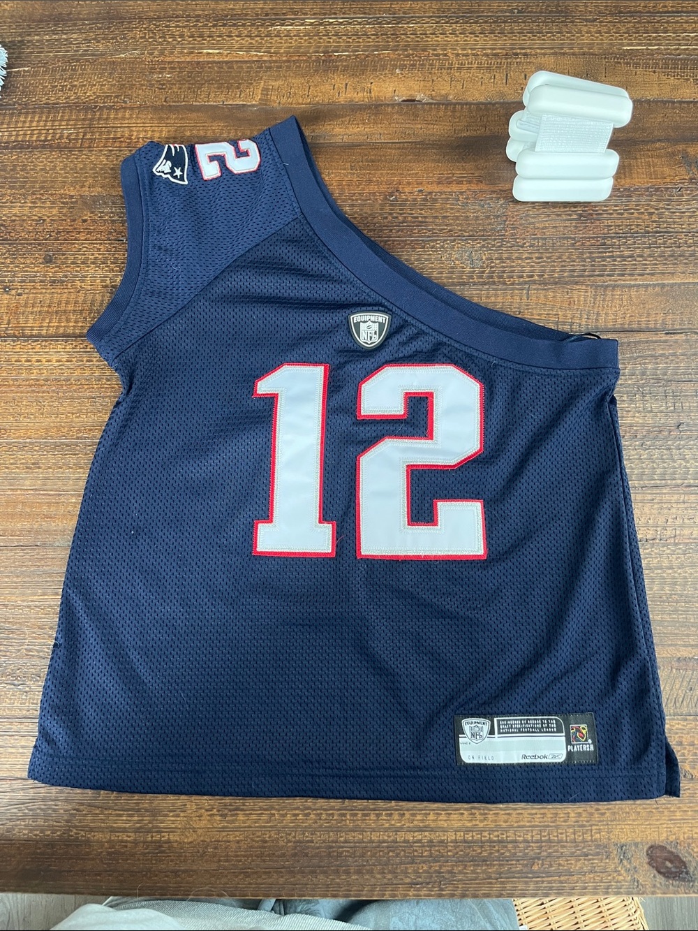 Reebok Women’s Navy Blue and White Tom Brady #12 Jersey